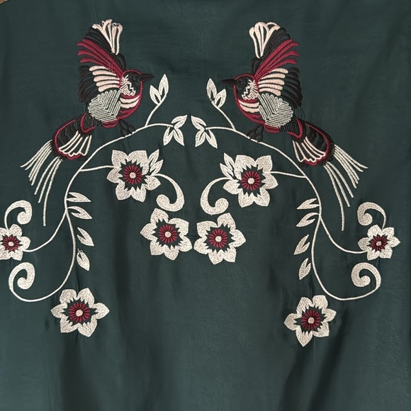 Embroidered Green Women's Top - Picture 5 of 5